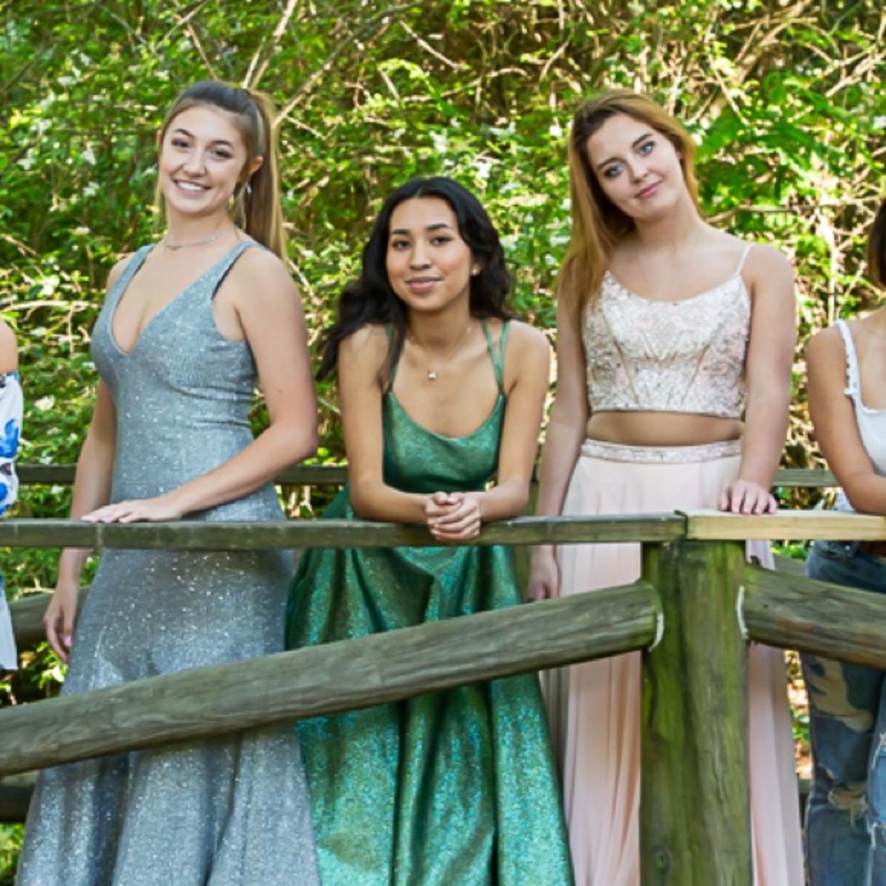 Beautiful green sparkly prom dress